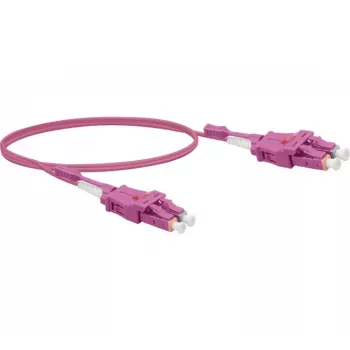 EXERTIS CONNECT OM4 Uniboot LC Duplex uz LC Duplex optiskais komutācijas kabelis, 50/125 µm, Erika violetā, 5 m 392954