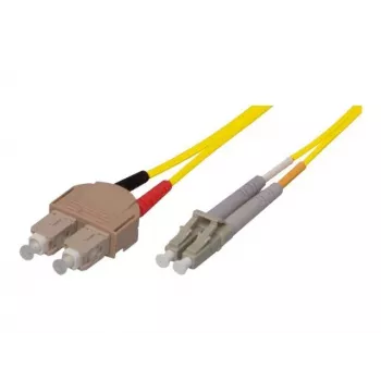 TECLINE OS2 vienmoda optiskais komutācijas kabelis SC Duplex uz LC Duplex, 9/125 µm, UPC, LSZH, dzeltens, 7,5 m 39989607