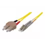 TECLINE OS2 vienmoda optiskais komutācijas kabelis SC Duplex uz LC Duplex, 9/125 µm, UPC, LSZH, dzeltens, 7,5 m 39989607