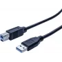 EXERTIS CONNECT USB 3.0 kabelis, USB-A vīrišķais uz USB-B vīrišķo, 1,0 m, melns, 5 Gbps 532464