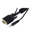 EXERTIS CONNECT S-VGA monitora kabelis ar audio, 15-pin HD D-Sub tēviņš-tēviņš, 5,0 m, melns 137221