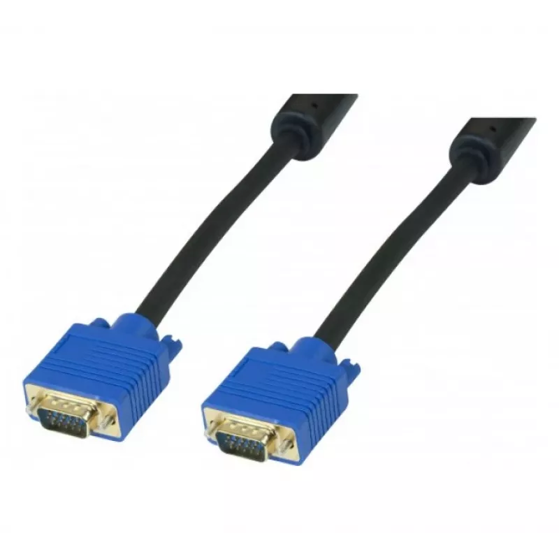 EXERTIS CONNECT Premium SVGA kabelis, 2,0 m, 15 kontaktu, 9. tapa ar 5V, tēviņš-tēviņš, melns EXC138701