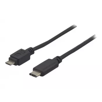 EXERTIS CONNECT USB 2.0 kabelis, USB Type-C uz Micro-B, melns, 1,0 m 150301