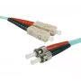 EXERTIS CONNECT OM3 optiskās šķiedras komutācijas kabelis, 50/125 µm, 2x ST uz SC Duplex, akvas krāsas, 5 m 392764