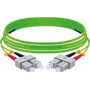 EXERTIS CONNECT OM5 SC Duplex uz SC Duplex optiskās šķiedras komutācijas kabelis, 50/125 µm, LSZH, laima zaļš, 10 m 392906