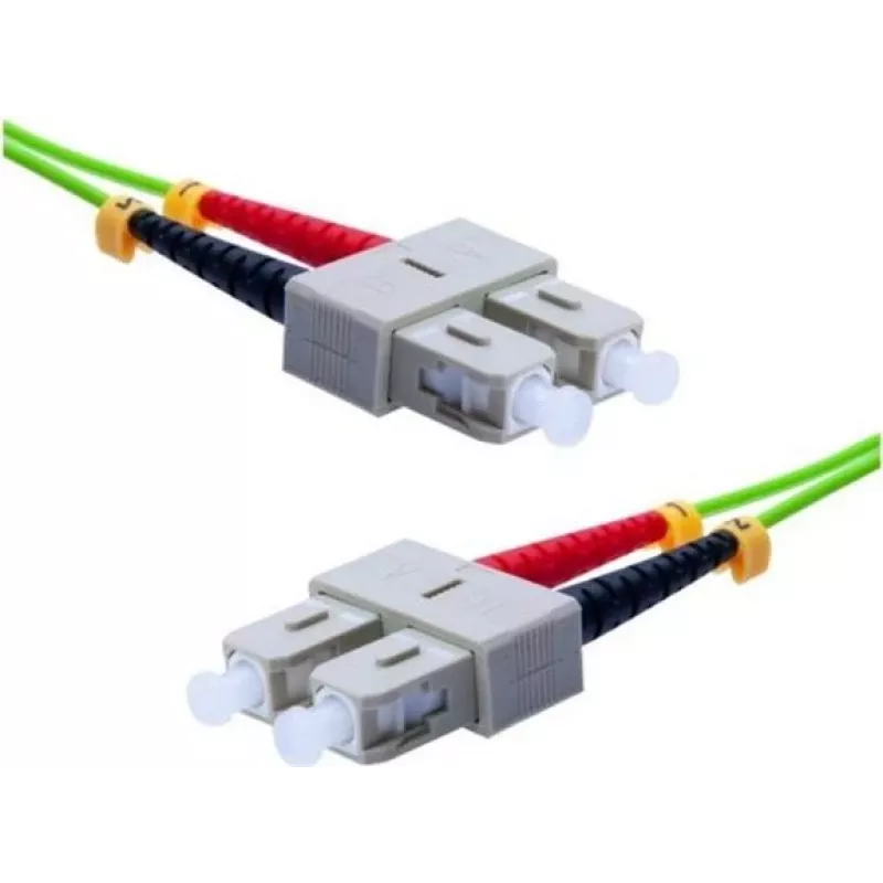 EXERTIS CONNECT OM5 SC Duplex uz SC Duplex optiskās šķiedras komutācijas kabelis, 50/125 µm, LSZH, laima zaļš, 10 m 392906