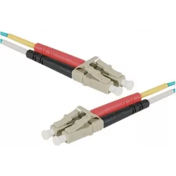 EXERTIS CONNECT HD OM3 LC Duplex šķiedras komutācijas kabelis, 50/125 µm, akvas krāsas, 0,5 m 392720