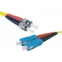 Exertis Connect ST/UPC uz SC/UPC vienmoda duplexais OS2 optiskais komutācijas kabelis, 3m, dzeltens 392883