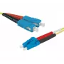 EXERTIS CONNECT 50m OS2 vienmoda optiskās šķiedras komutācijas kabelis, SC Duplex uz LC Duplex, UPC pulējums, dzeltens, augsta blīvuma 393232