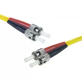 EXERTIS CONNECT optiskās šķiedras komutācijas kabelis Eco, OS2 vienmoda, Duplex ST/UPC uz ST/UPC, dzeltens, 1,0 m 392891