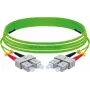 EXERTIS CONNECT OM5 SC Duplex uz SC Duplex UPC optiskās šķiedras komutācijas kabelis, 50/125 µm, laima zaļš, 5 m 392904