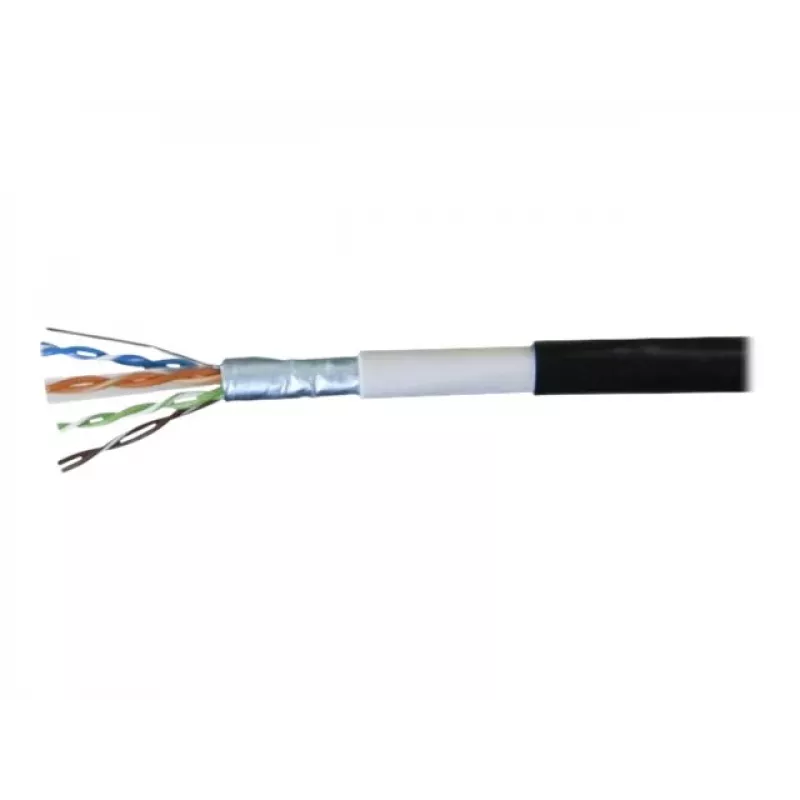 EXERTIS CONNECT Cat6 F/UTP ūdensizturīgs āra tīkla kabelis, 2m, melns 845040
