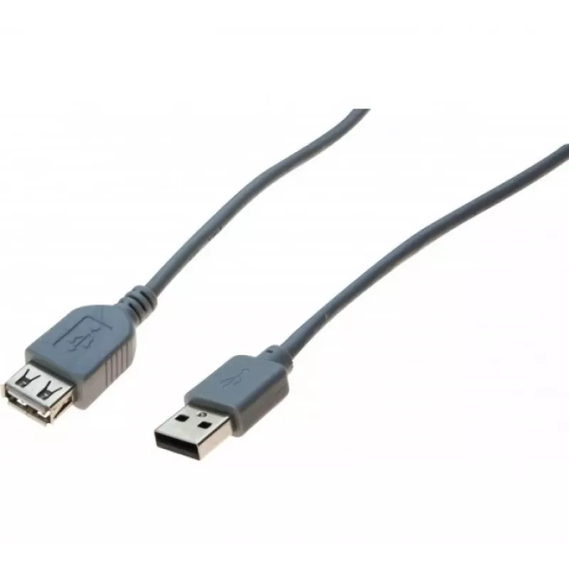 EXERTIS CONNECT USB 2.0 pagarinājuma kabelis, USB-A tēviņš uz USB-A mātīte, pelēks, 5,0 m, High Speed 532405