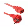 Exertis Connect 16 A leņķa Schuko uz taisnu C19 barošanas kabelis, sarkans, 2 m 640055