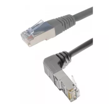 Exertis Connect Cat. 6A S/FTP (PiMF) tīkla kabelis, leņķiskais uz taisno, pelēks, 0,7 m 854302