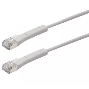 Exertis Connect RJ45 komutācijas kabelis, Cat. 6A, F/FTP, leņķveida, bez halogēniem, pelēks, 0,5 m (854307)
