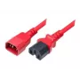 Exertis Connect IEC C14 uz C15 strāvas kabelis, sarkans, 1,8 m 808364