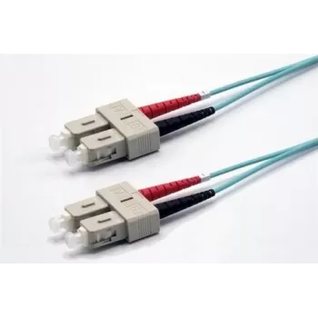 Ekivalan OM3 Duplex šķiedras komutācijas kabelis SC/SC, 50/125 µm, akvas krāsas, 2,0 m COZOM3DCDC2SA0020A