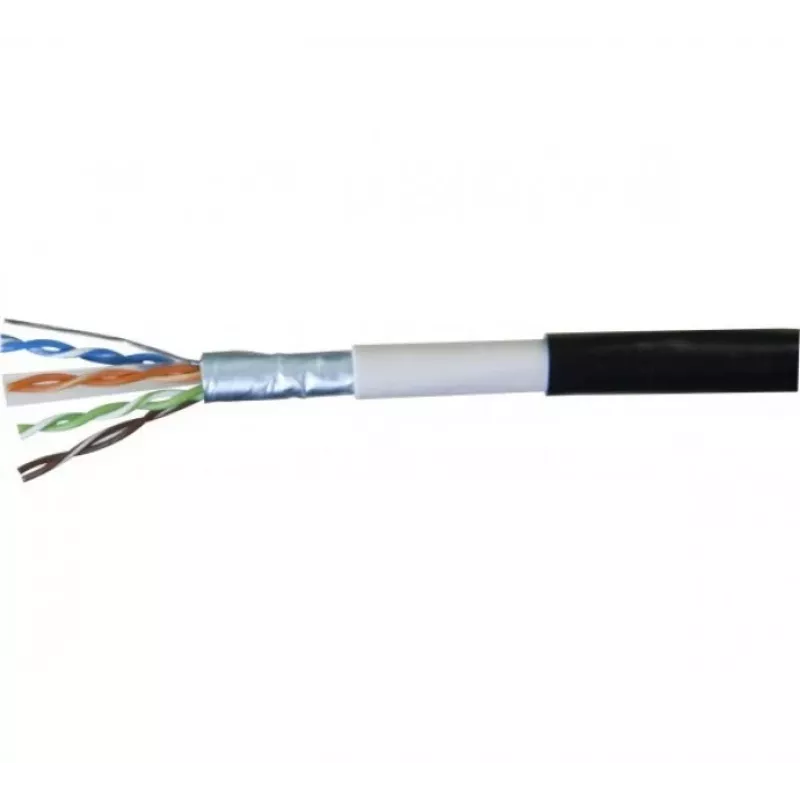 Exertis Connect 845038 Cat.6 F/UTP ūdensnecaurlaidīgs savienojuma kabelis, 0,5 m, melns, ar plānu lieces aizsardzību