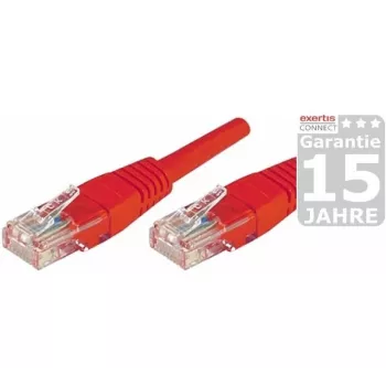 EXERTIS CONNECT Cat.5e U/UTP tīkla kabelis, sarkans, 5,0 m, ar slaidu aizsarguzmavu 853946