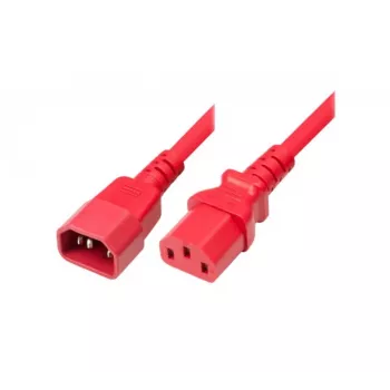 Exertis Connect IEC barošanas kabelis C14 uz C13, sarkans, 5,0 m 808048