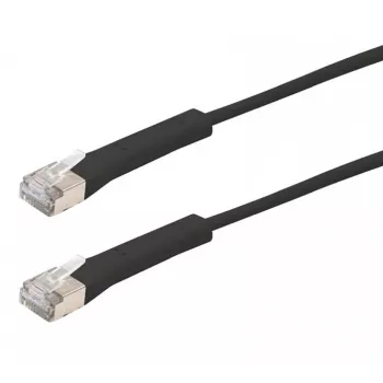 Exertis Connect RJ45 tīkla kabelis, Cat. 6A, F/FTP, leņķa, bez halogēniem, melns, 2,0 m (854014)