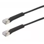 Exertis Connect RJ45 komutācijas kabelis, Cat. 6A, F/FTP, leņķveida, bez halogēniem, melns, 0,5 m (854012)