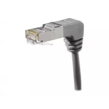 EXERTIS CONNECT Cat.6A S/FTP tīkla kabelis ar leņķa savienotājiem, uz leju, pelēks, 0,3 m 854286