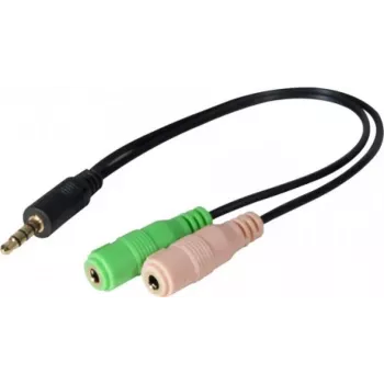 Exertis Connect CTIA austiņu adapteris - 3,5 mm TRRS uz diviem TRS (austiņu/mikrofona sadalītājs) 721135