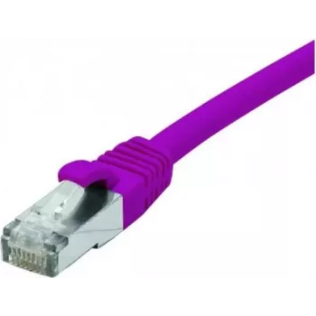 EXERTIS CONNECT Cat. 6 F/UTP vara PoE halogēnu nesaturošs violets 0,3m tīkla kabelis ar aizsargātu fiksatoru 854409