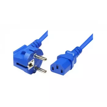 Exertis Connect tīkla barošanas kabelis, leņķveida Schuko kontaktdakša uz IEC C13 savienotāju, zils, 5,0 m (808017)