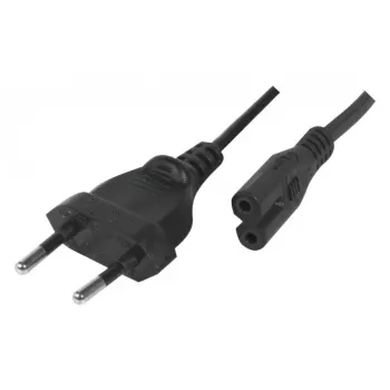 Exertis Connect strāvas kabelis, Europlug uz Euro 8 ligzdu, melns, 1,0 m (808308)