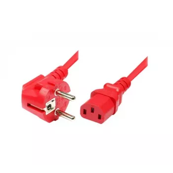 Exertis Connect leņķa Schuko uz IEC C13 barošanas kabelis, sarkans, 5 m 808029