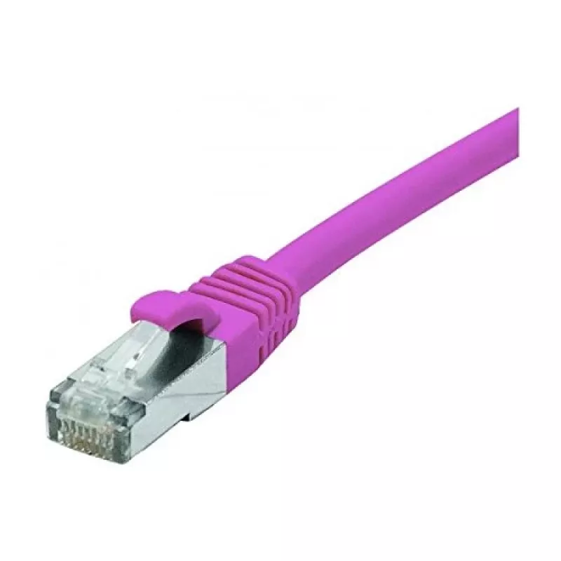 EXERTIS CONNECT Cat. 6 F/UTP PoE bezhalogēnu komutācijas kabelis, rozā, 3,0 m ar fiksatora aizsardzību 854435