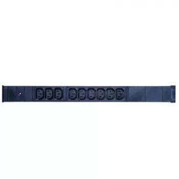EXERTIS CONNECT 19 inch 1U PDU ar 9 IEC C13 kontaktligzdām, alumīnija korpuss, 2,5 m kabelis, melns 808901