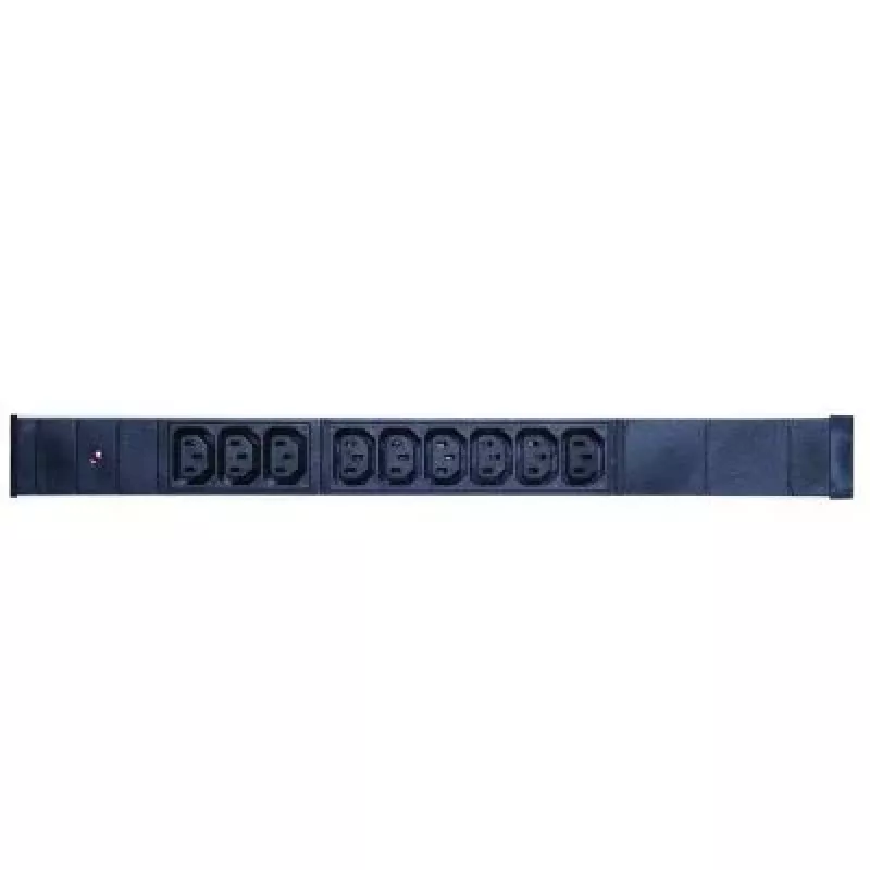 EXERTIS CONNECT 19 inch 1U PDU ar 9 IEC C13 kontaktligzdām, alumīnija korpuss, 2,5 m kabelis, melns 808901