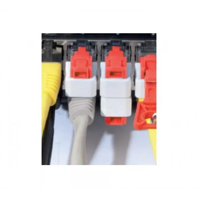 EXERTIS CONNECT RJ45 portu slēdzenes (10 gab., zilas) ar atslēgu – bloķē nesankcionētu piekļuvi tīklam 848943
