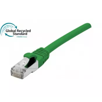EXERTIS CONNECT Cat. 6A S/FTP komutācijas kabelis, TPE, bez halogēniem, GRS sertificēts, aizsardzība pret izraušanu, zaļš, 1,0 m 854530