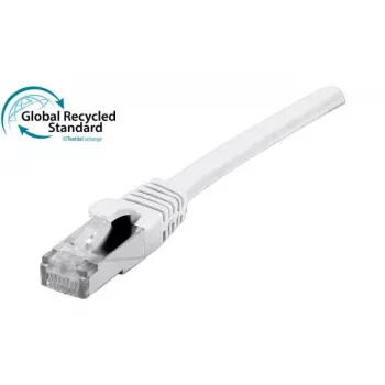 EXERTIS CONNECT RJ45 komutācijas kabelis Cat. 6, F/UTP, GRS sertificēts, balts, 1,0 m (854657)