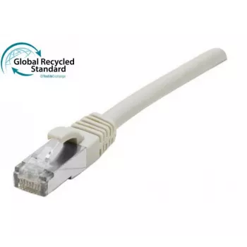 EXERTIS CONNECT Cat. 6A S/FTP komutācijas kabelis, TPE, bez halogēniem, GRS sertificēts, Snagless, pelēks, 0,5 m 854502