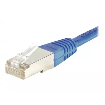 EXERTIS CONNECT Cat.5e F/UTP komutācijas kabelis, zils, 0,15 m, ar slaidu snagless aizsarguzmavu 857100