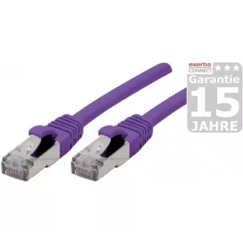 EXERTIS CONNECT Cat 6a SFTP tīkla kabelis RJ45 uz RJ45, 1,5m, violets, bez halogēniem 858517