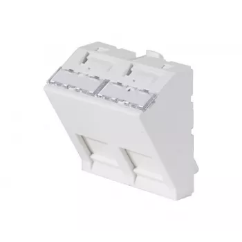 EXERTIS CONNECT 45x45mm kontaktligzdas ieliktnis 2 Keystone moduļiem, 30°, signālbalts RAL 9003 911711