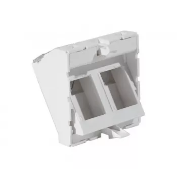 EXERTIS CONNECT 45x45mm kontaktligzdas ieliktnis 2 Keystone moduļiem, 30°, signālbalts RAL 9003 911711