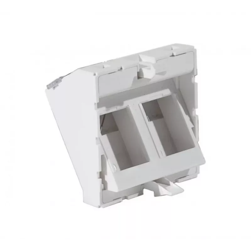 EXERTIS CONNECT 45x45mm kontaktligzdas ieliktnis 2 Keystone moduļiem, 30°, signālbalts RAL 9003 911711