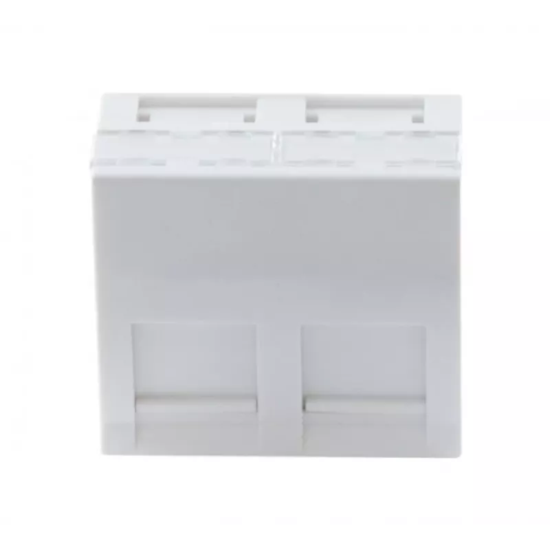 EXERTIS CONNECT 45x45mm kontaktligzdas ieliktnis 2 Keystone moduļiem, 30°, signālbalts RAL 9003 911711