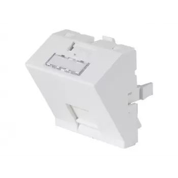 Dexlan priekšējā paneļa ieliktnis 45 x 45 mm 1 Keystone modulim, 30°, signālbalts RAL 9003 (911712)