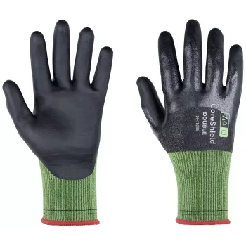 Honeywell AIDC CoreShield Double 24-7D28B/07 aizsargcimdi pret iegriezumiem, 7. izmērs, pelēki/melni, 1 pāris