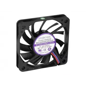 Exertis Connect Evercool 60 mm korpusa ventilators - izturīgs, eļļots bukses gultnis, 3-pin DC, melns 910179