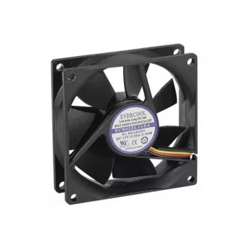 Exertis Connect Evercool 80 mm korpusa ventilators - Sleeve gultnis, 2000 RPM, 26.5 CFM, melns 910184